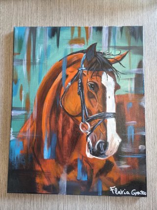 Dipinto cavallo acrilico
