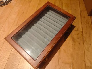 Scatola in legno e cristallo per penne stilografiche