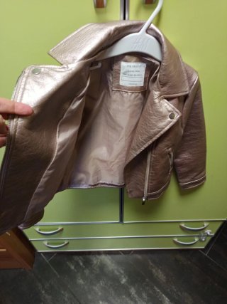 Giubbino bimba effetto pelle rosa