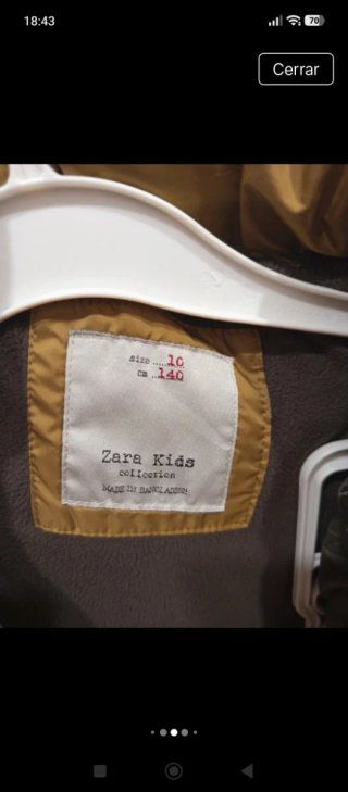 Cazadora de plumas Zara Kids Talla 10