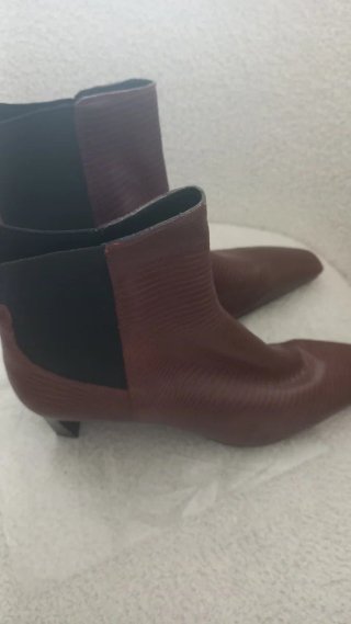 Botines Mango Marrones Piel Serpiente