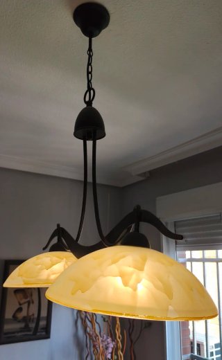 Lámpara colgante cristal y metal