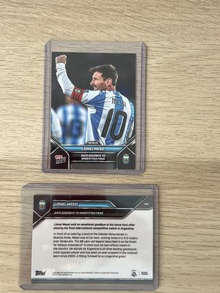 Pack 2 Cromos Topps Messi Adiós Fans Argentina