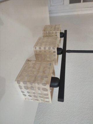 Lámpara de techo 3 luces beige y negra