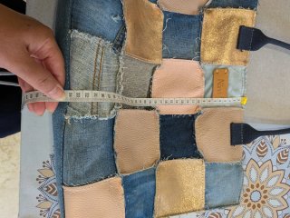 Bolso patchwork Nània denim y piel