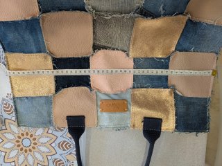 Bolso patchwork Nània denim y piel