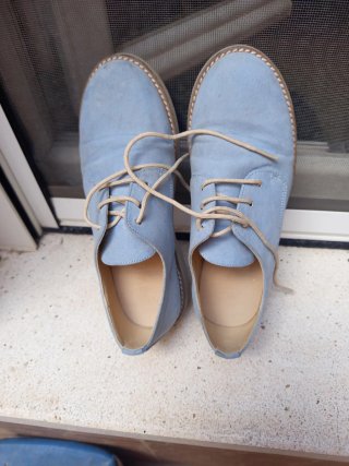 Zapatos ceremonia niño, celeste. Como nuevos