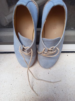 Zapatos ceremonia niño, celeste. Como nuevos