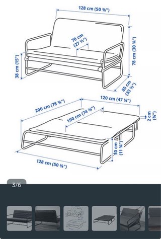 Sofá Cama Gris y Negro
