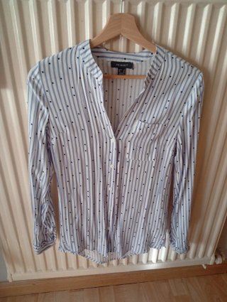 Camisa Rayas y Puntos Azul Blanco Talla S