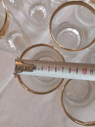 6 Vasos Whisky y 6 Vasos Tubo Dorados