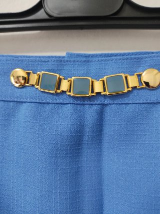 Falda Elegante Vintage talla 50 azul mujer 1 Uso