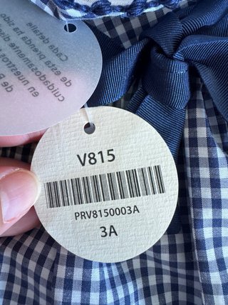 Vestido niña cuadros azul talla 3