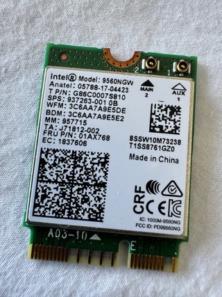 Tarjeta WiFi Intel 9560NGW