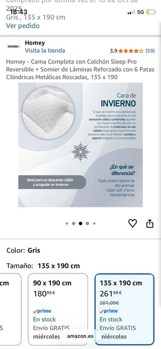Colchón más somier