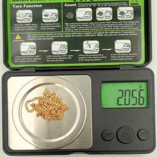 Cadena Barbada Oro 18K; 61cm; 2,06g.