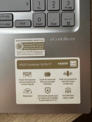 Portátil ASUS VivoBook Gris/Plata