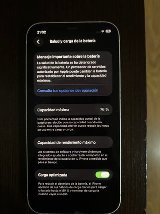 iPhone 13 Blanco 128GB – Para reparar –Batería 76%