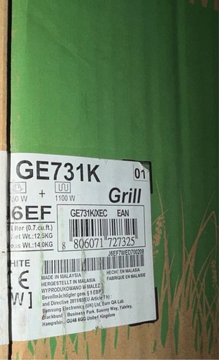 Microondas Samsung GE731K/XEC SIN ESTRENAR