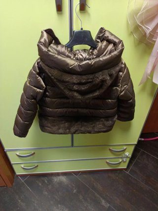 Piumino bambina marrone con pelliccia piazza Itali