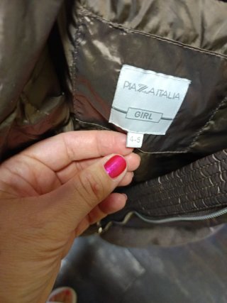 Piumino bambina marrone con pelliccia piazza Itali