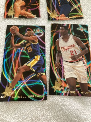 8 Tarjetas NBA Fleer 94-95 Flashing Stars