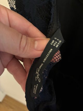 Vestido Zara encaje azul marino