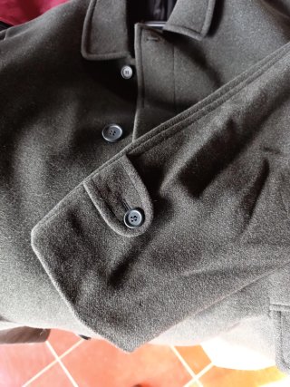 Abrigo Lana Hombre Talla 54 Verde Oliva