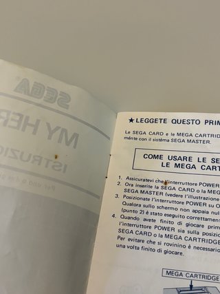 MY HERO THE SEGA CARD VERSIONE ITALIANA RARISSIMA