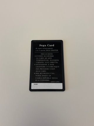 MY HERO THE SEGA CARD VERSIONE ITALIANA RARISSIMA