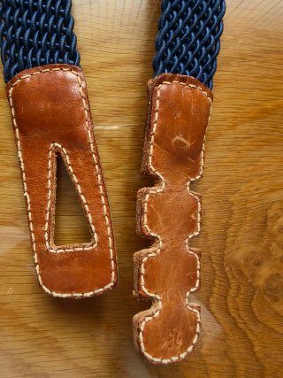 Cinturón trenzado  azul y marrón vintage unisex