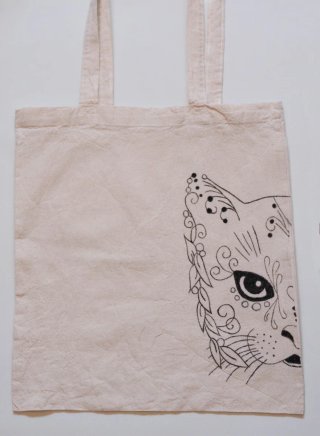 Bolsa de algodón con diseño de gato