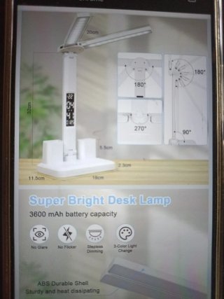Lámpara LED con Reloj Digital y Portalapiz