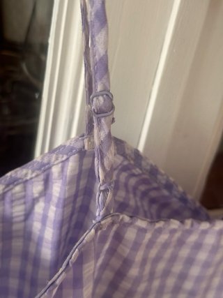 Vestido Vichy Morado y Blanco Tirntes regulables