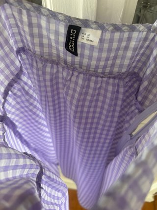 Vestido Vichy Morado y Blanco Tirntes regulables