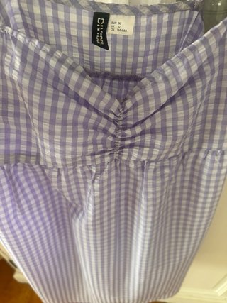 Vestido Vichy Morado y Blanco Tirntes regulables
