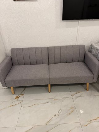 Sofá Cama HOMCOM Gris 2 Plazas HOMCOM Sofá Cama de