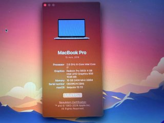 APPLE MacBook Pro 15 2018 i7 16GB 1024GB Radeon