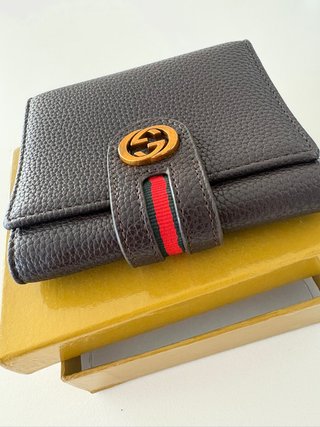 Cartera Gucci GG Negra Detalle Verde y Rojo