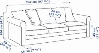 Sofá 3 plazas Ikea GRÖNLID + reposapiés