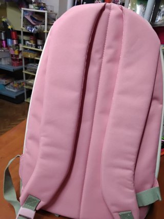 Zaino scuola rosa e avorio 3 zip