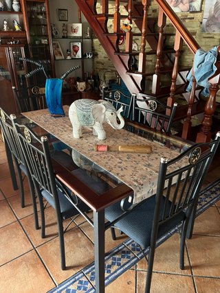 Mesa Comedor Cristal y 6 Sillas