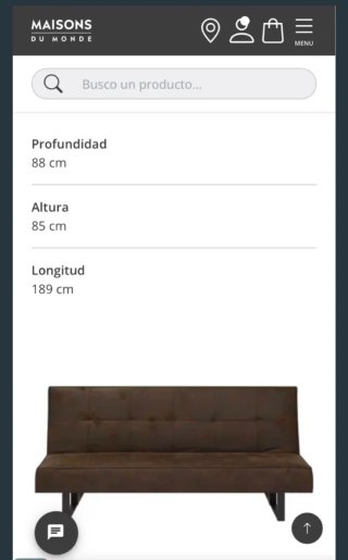 Sofá Cama Marrón Piel Sintética