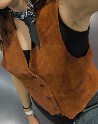 Chaleco unisex western ante marrón