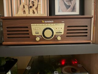 Tocadiscos Sunstech PXR3 Marrón y Dorado
