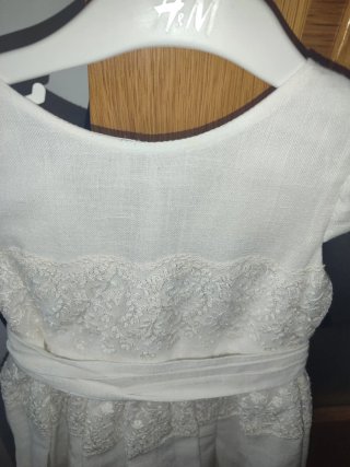 Vestido niña blanco talla 5 y chaqueta