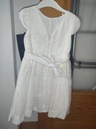 Vestido niña blanco talla 5 y chaqueta