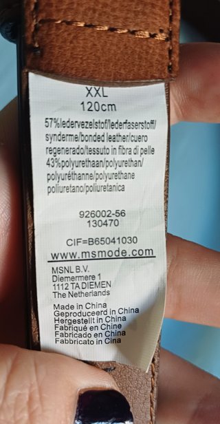 MS Mode Cinturón XXL Marrón Nuevo