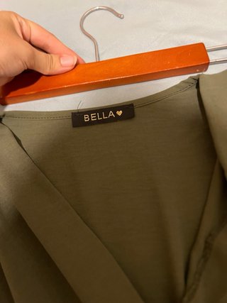 Blusa verde cruzada manga larga