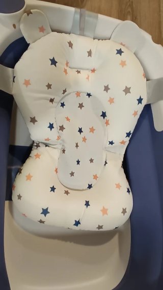 Bañera Bebé Plegable Azul y Blanca con reductor